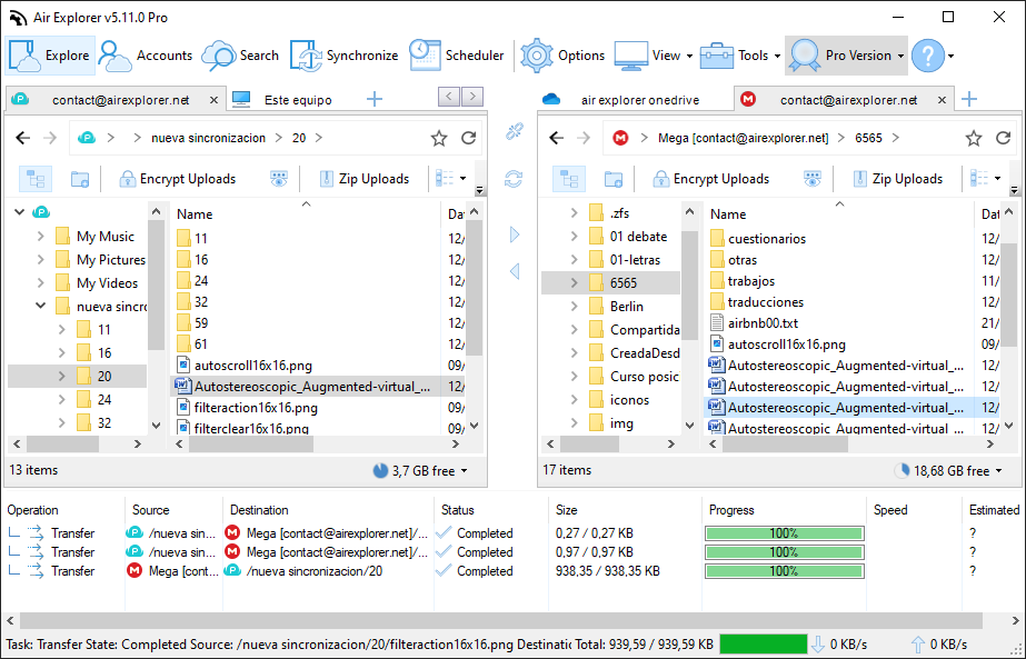 Transfer files between iCloud and other clouds