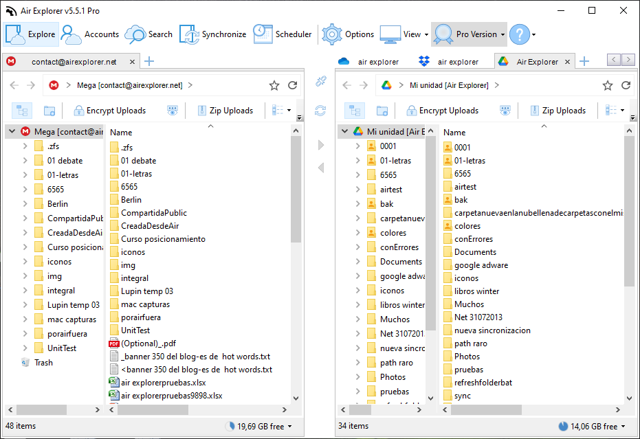 Administra múltiples cuentas de almacenamiento en la nube con Air Explorer