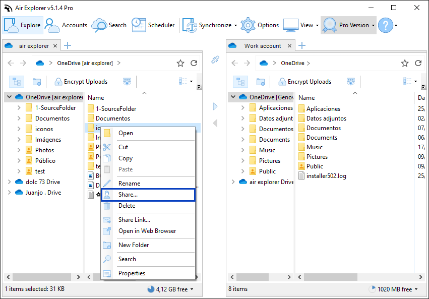 Mueve archivos más rápido entre cuentas de Onedrive con la herramienta de compartir
