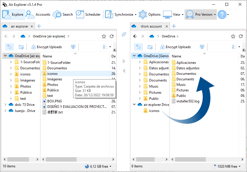 Mueve archivos más rápido entre cuentas de Onedrive compartiendo las carpetas