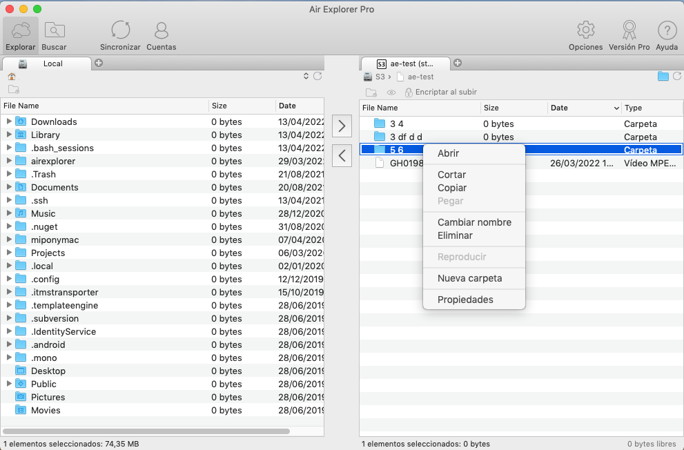 Con Air Explorer para Mac puedes crear y organizar carpetas.