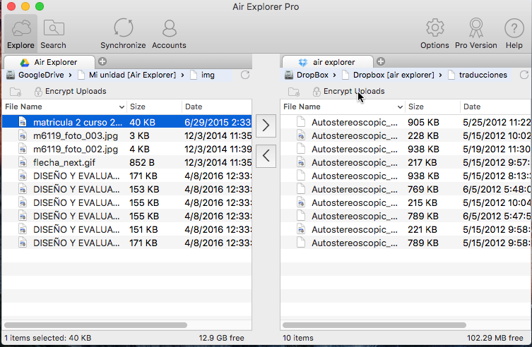 Air Explorer for Mac Interface